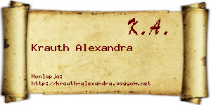 Krauth Alexandra névjegykártya